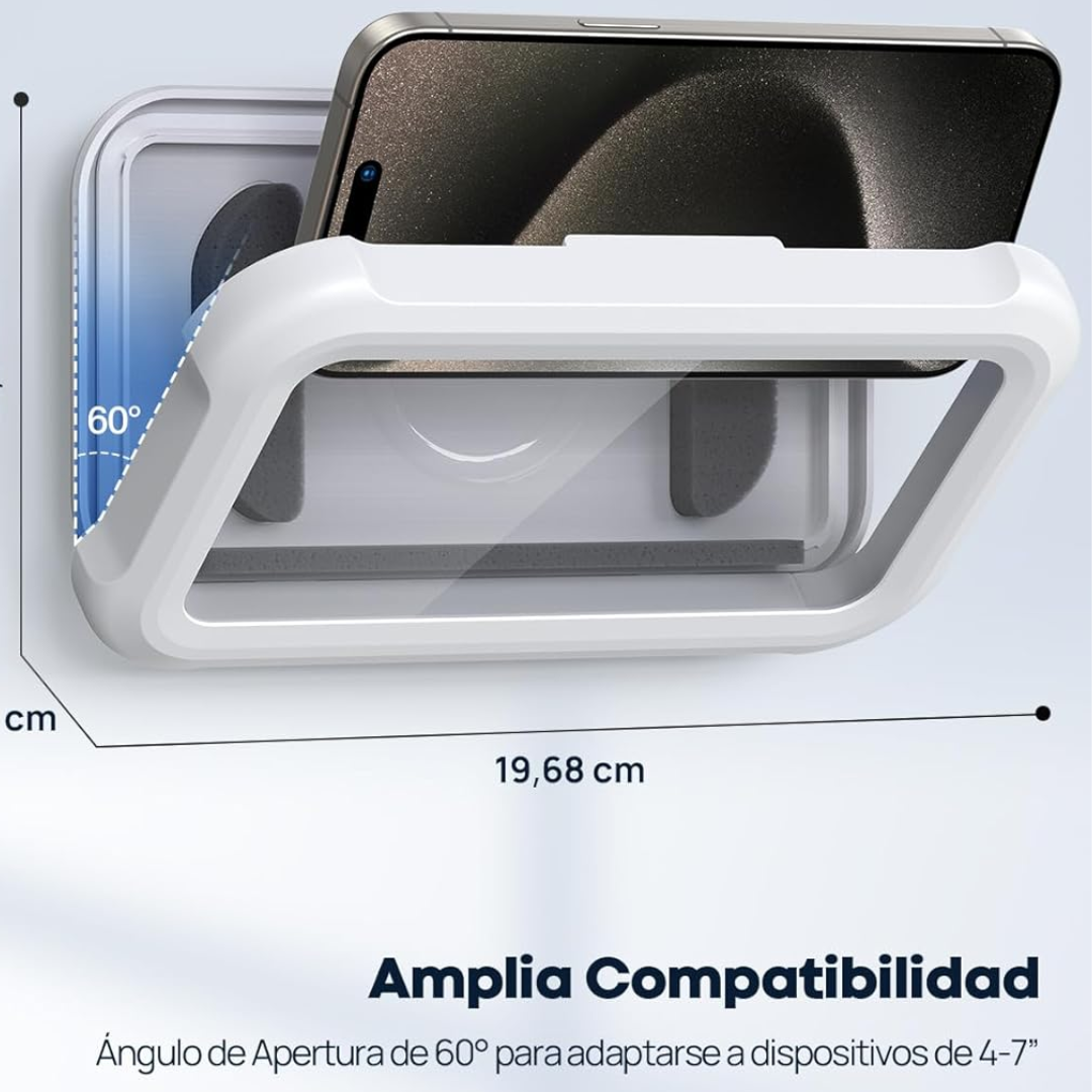 Funda y soporte para teléfono de baño